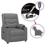 vidaXL Fauteuil inclinable électrique Gris Similicuir