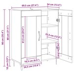vidaXL Buffet Chêne artisanal 69 5 x 34 x 90 cm Bois d'ingénierie