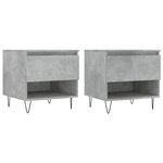 vidaXL Tables basses 2 Pièces gris béton 50x46x50 cm bois d'ingénierie