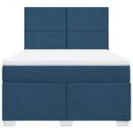 vidaXL Sommier à lattes de lit avec matelas Bleu 140x190 cm Tissu