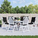 vidaXL Coussins de chaise à dossier haut lot de 6 motif carreaux noir