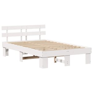 vidaXL Cadre de lit Blanc 120 x 190 cm Bois de pin massif