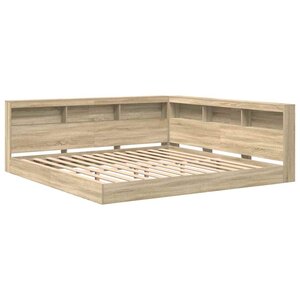 vidaXL Lit Bibliothèque Chêne sonoma 180 x 200 cm Bois d'ingénierie