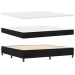 vidaXL Lit à ressorts box avec matelas noir 200x200 cm en tissu