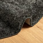 vidaXL Tapis ISTAN à poils longs aspect brillant anthracite Ø 120 cm