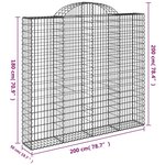 vidaXL Paniers à gabions arqués 15 Pièces 200x50x180/200 cm Fer galvanisé