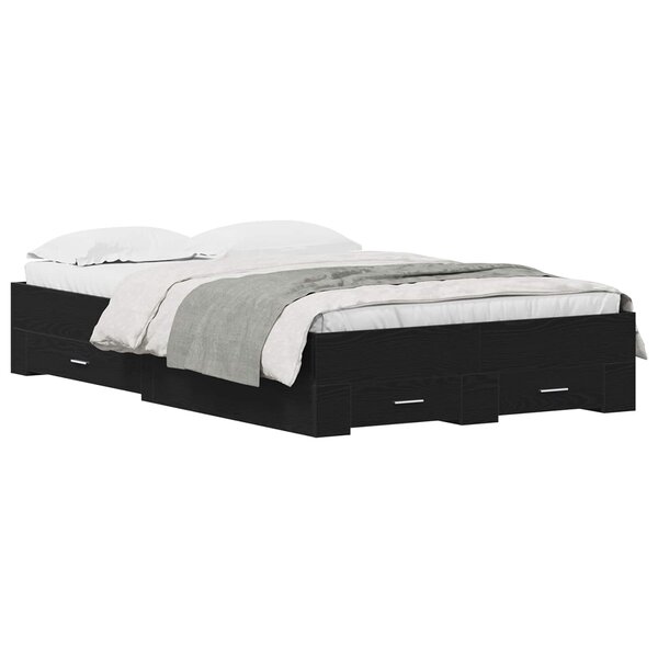 vidaXL Cadre de lit Chêne noir 120 x 190 cm Bois d'ingénierie