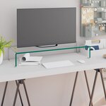 vidaXL Meuble TV/pour moniteur 80x30x13 cm verre transparent