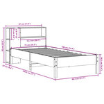 vidaXL Lit bibliothèque sans matelas 75x190 cm bois de pin massif