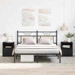 vidaXL Cabinet de chevet avec tiroir 2 Pièces Chêne noir 40 x 40 x 50 cm