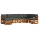 vidaXL Ensemble de canapés d'extérieur 8 pc Naturel et Anthracite