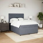vidaXL Sommier à lattes de lit et matelas Gris foncé 160x200cm Velours