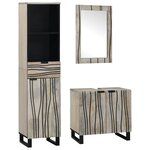 vidaXL Ensemble de mobilier de salle de bain avec tiroir 3 Pièces Blanc