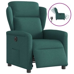 vidaXL Fauteuil inclinable électrique Vert foncé Tissu