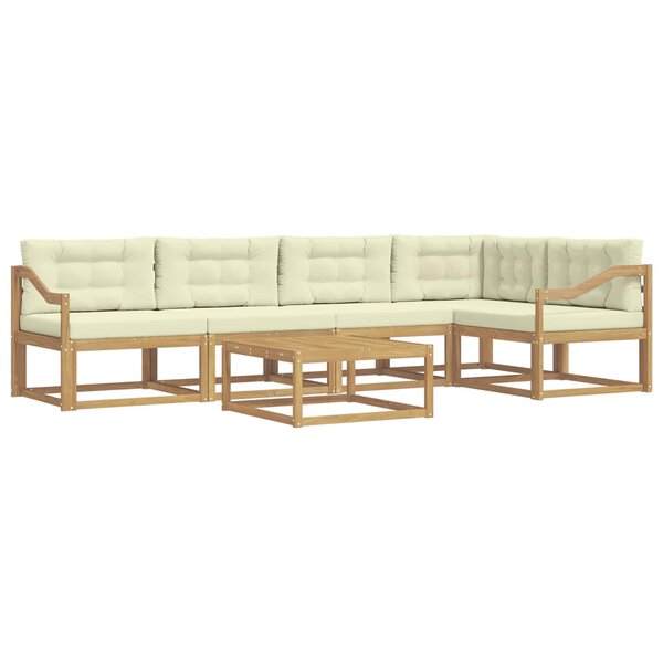 vidaXL Ensemble de canapés d'extérieur 6 Pièces Blanc et crème