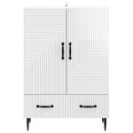 vidaXL Buffet Blanc brillant 66 x 34 5 x 95 cm Bois d'ingénierie
