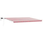 vidaXL Auvent Rétractable with Manuel 450 × 350 cm Rouge et blanc