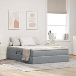 vidaXL Lit avec rangement et matelas Gris clair 140 x 190 cm Polyester