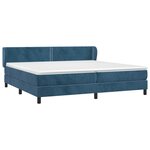 vidaXL Sommier à lattes de lit et matelas Bleu foncé 200x200cm Velours