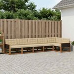 vidaXL Ensemble de canapés d'extérieur 6 pc Naturel et Beige