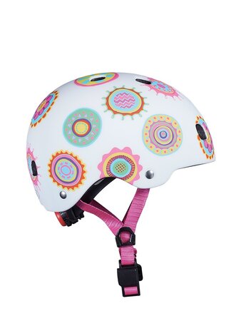 Casque Vélo et Trottinette Doodle Dots boucle magnétique  lumière LED intégrée  Taille XS