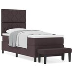 vidaXL Lit à ressorts avec matelas Marron foncé 80 x 200 cm tissu