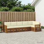 vidaXL Ensemble de canapé d'angle avec coussin 5 Pièces Naturel et Crème