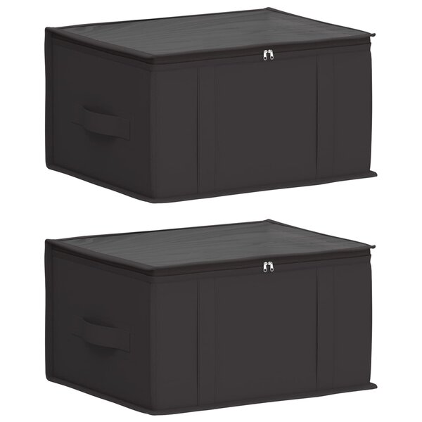 vidaXL Boîte de rangement avec fenêtre transparente 2 Pièces Anthracite