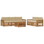 vidaXL Ensemble de canapés d'extérieur 6 pc Naturel et Beige