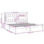 Vidaxl cadre de lit noir bois massif 180x200 cm super king