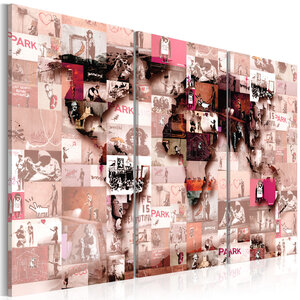 Tableau - banksy graffiti collage l x h en cm 120x80