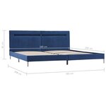vidaXL Cadre de lit avec LED sans matelas bleu tissu 180x200 cm