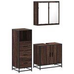 vidaXL Ensemble de meubles de salle de bain 3 Pièces Chêne marron