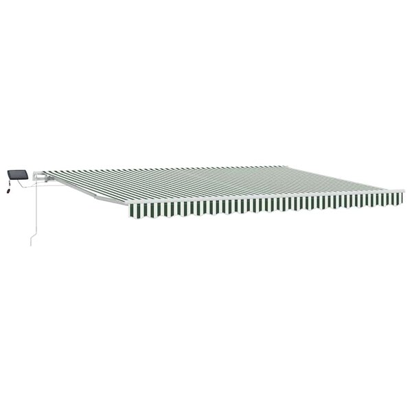vidaXL Auvent Rétractable avec 450 × 350 cm Vert et blanc