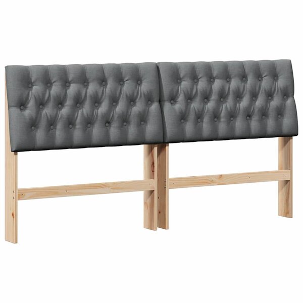 vidaXL Tête de lit capitonnée Gris foncé 180 cm Pin massif