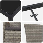 vidaXL Ensemble de salle à manger pour jardin 7 Pièces Gris Poly rotin