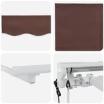 vidaXL Auvent rétractable électrique Marron et blanc 3 x 2 5 m