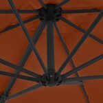vidaXL Parasol de jardin en porte-à-faux avec mât en acier terre cuite