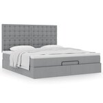VidaXL Cadre de lit ottoman et matelas gris clair 160x200cm tissu