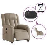 vidaXL Fauteuil de massage inclinable électrique cappuccino similicuir
