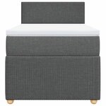 vidaXL Sommier à lattes de lit et matelas Gris foncé 90x190 cm Tissu