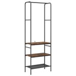 vidaXL Portant à vêtements avec étagères Chêne fumé 60 x 30 x 171 cm