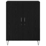 vidaXL Haut Armoire 2 Pièces Chêne noir Bois d'ingénierie et verre