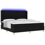vidaXL Lit à ressorts avec matelas Noir 200 x 200 cm tissu