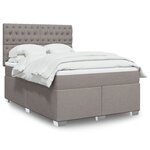 vidaXL Sommier à lattes de lit avec matelas Taupe 160x200 cm Tissu