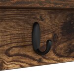vidaXL Porte-manteau mural avec étagère Montage mural Chêne fumé 100 x 10.5 x 18 cm
