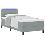 vidaXL Lit à ressorts avec matelas Gris clair 90 x 190 cm tissu