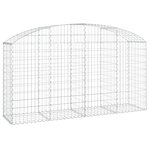 vidaXL Panier de gabions arqué 200x50x100/120 cm Fer galvanisé