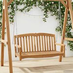 vidaXL Banc Balançoire 114 x 60 x 60 5 cm Bois de teck massif Naturel