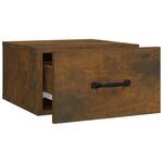 vidaXL Tables de chevet murales 2 Pièces Chêne fumé 35x35x20 cm